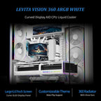 Thermalright Levita Vision 360 ARGB White CPU Water Cooler,6.67-in Magnetic Curved Screen with 2400x1080 Resolution,Building Block Splicing Fan-2000RPM,CPU Cooler for AM4/AM5, Intel lga1700/1851