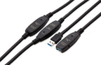 MutecPower 100 Feet Active USB Extension Cable 3.0 Male to Female with 3 Extension chipsets Signal Booster - Repeater Cord 30 Meters / 100 Feet (AC Power Supply Included)
