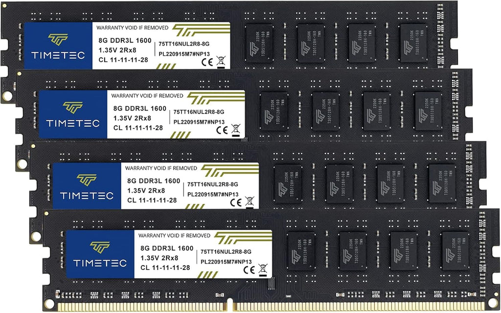 Timetec 80GB KIT(10x8GB) DDR3 1600MHz (DDR3-1600) PC3-12800 (PC3-12800U) Non-ECC Unbuffered 1.5V CL11 2Rx8 Dual Rank 240 Pin UDIMM Desktop PC Computer Memory RAM(SDRAM) Module Upgrade