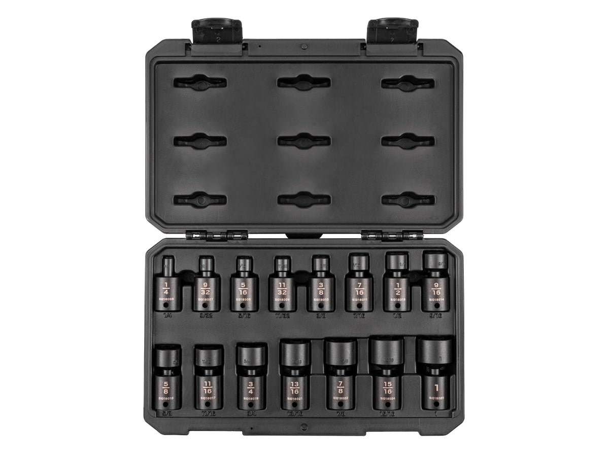 TEKTON 3/8 Inch Drive Universal Joint Impact Socket Set | SID97003