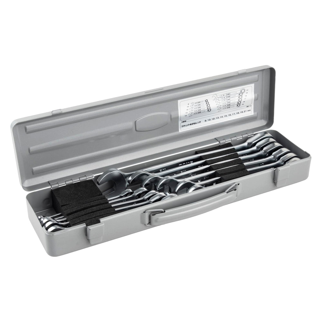 TONE Ratcheting Box End Wrench Set Standard, Metric, 11-Piece, RM110