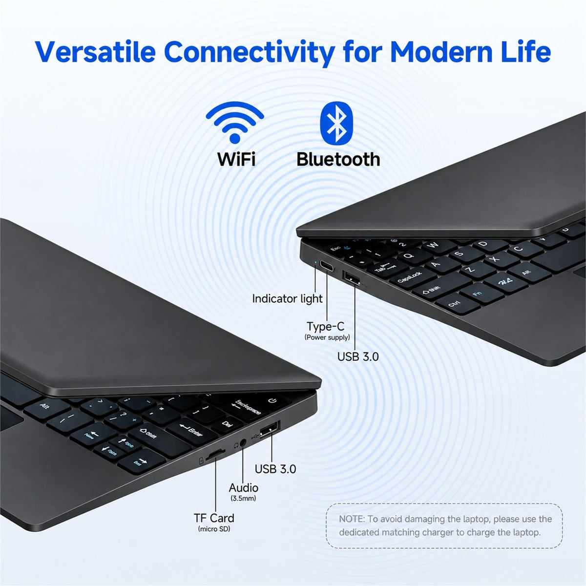 10.1 Inch Mini Netbook, Quad-Core Processor Laptop Computer, 2GB Memory 64GB Storage Android 12 Portable Notebook Built-in Webcam, WiFi & Bluetooth Keyboard & Mouse for Home Schooling & Office Work