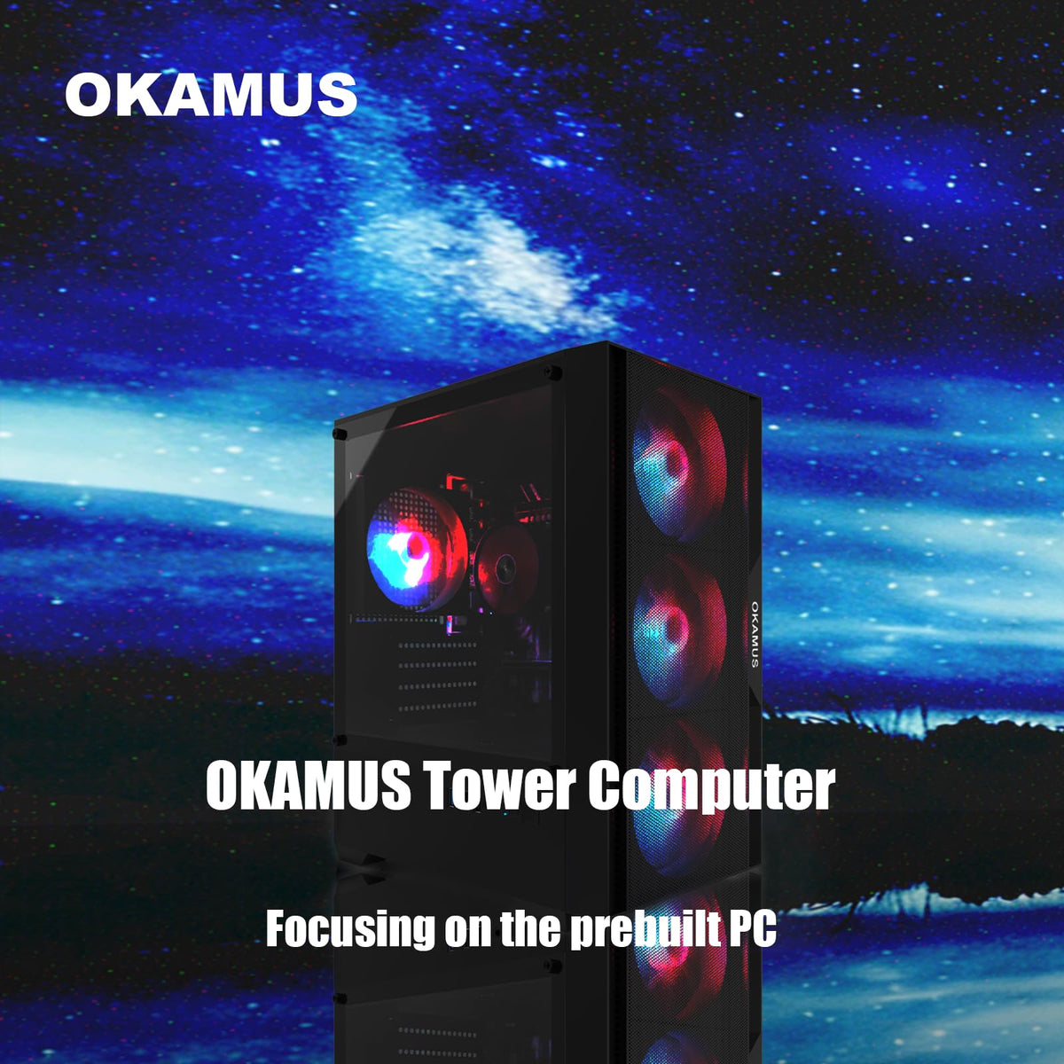 Prebuilt Desktop Computer, i7 CPU Up to 3.9GHz, Integrated Graphics Only Tower PC, 16GB RAM, 256GB M.2 SSD, RGB Fans x4,Win11 Home, WiFi 6+BT5.3, 400W PSU