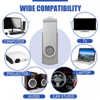 Kanayu 100 Pack 4gb USB 2.0 Flash Drives, Gray Swivel Thumb Drives