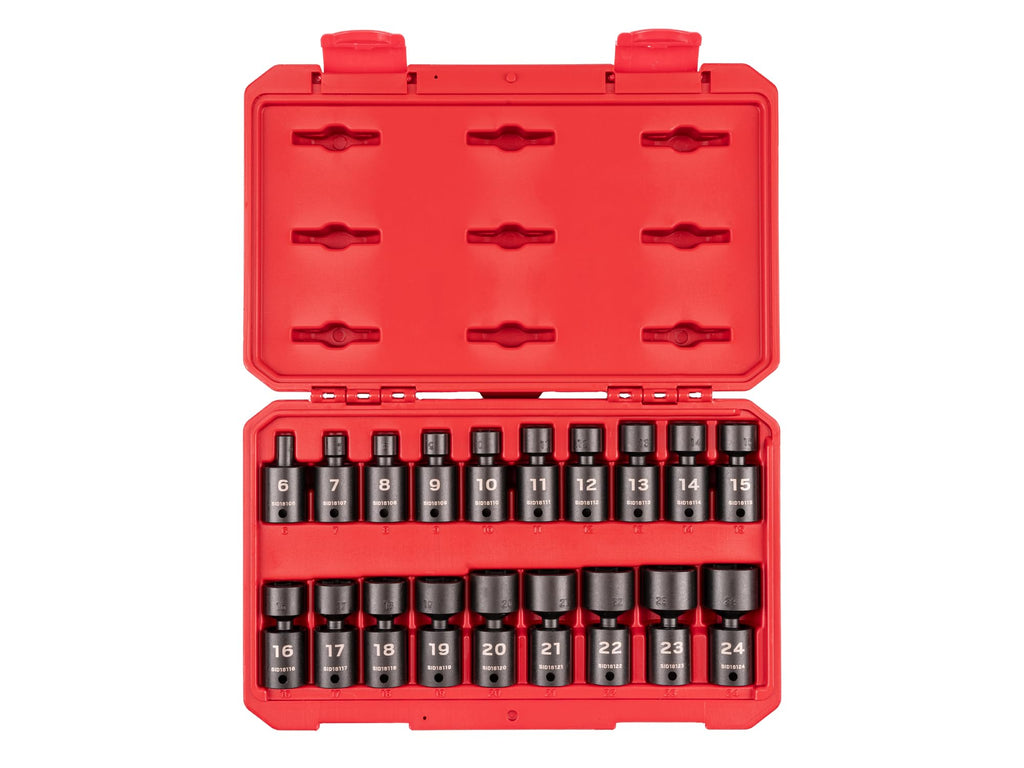 TEKTON 3/8 Inch Drive Universal Joint Impact Socket Set | SID97003