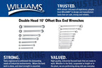 Williams WS-7707 7-Piece Double Head 10-Degree Offset Box End Wrench Set