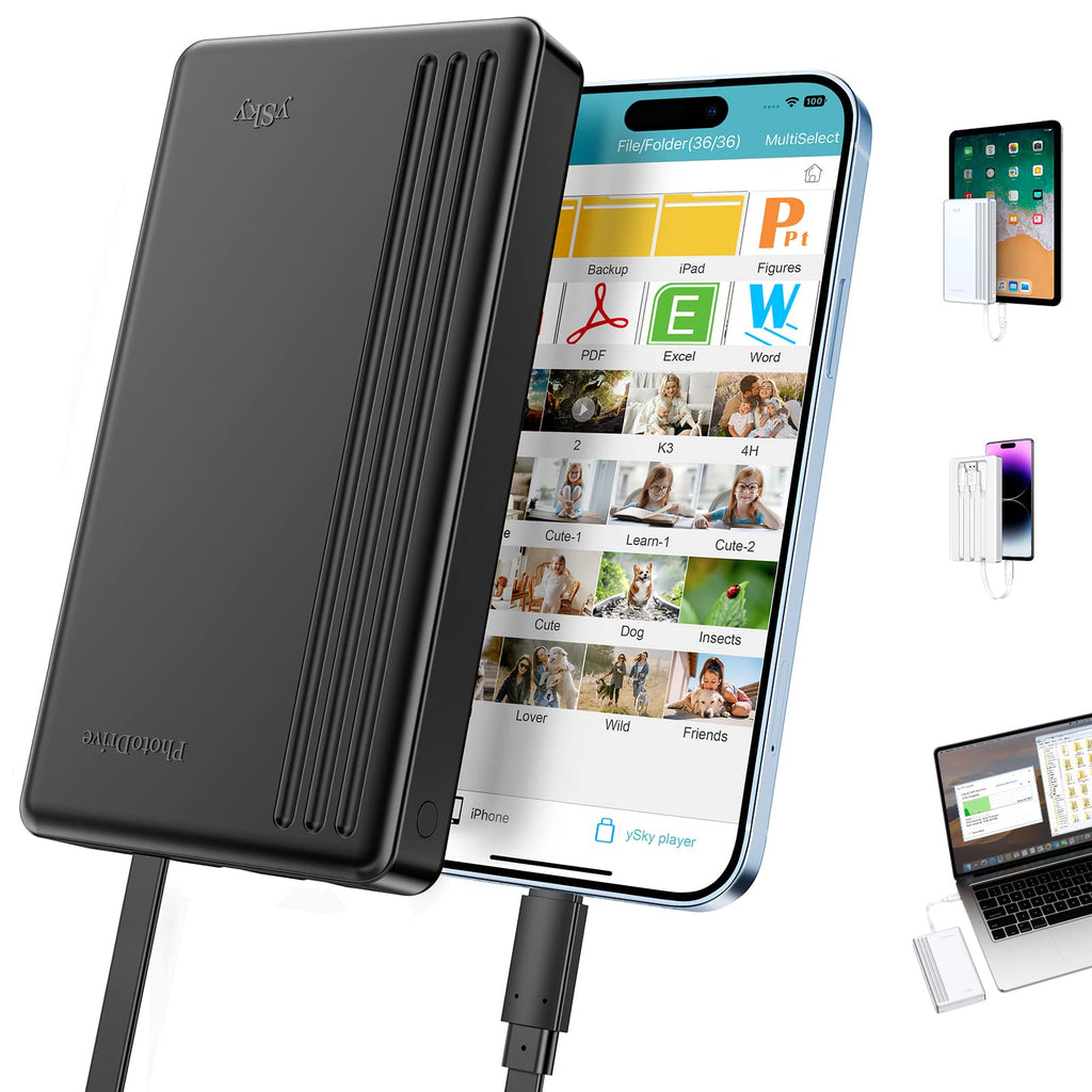 2TB External Hard Drive for iPhone & iPad,MacBook,Windows Computer,USB C Android Phones:Photo Stick USB Flash Drive for iPhone 17/16/ 15/14/13/12 to Backup Photo| Video | Music| File(MFi Certified)
