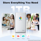 iDiskk APPL-e Certified 1TB External Hard Drive for iPhone,Auto Backup Data