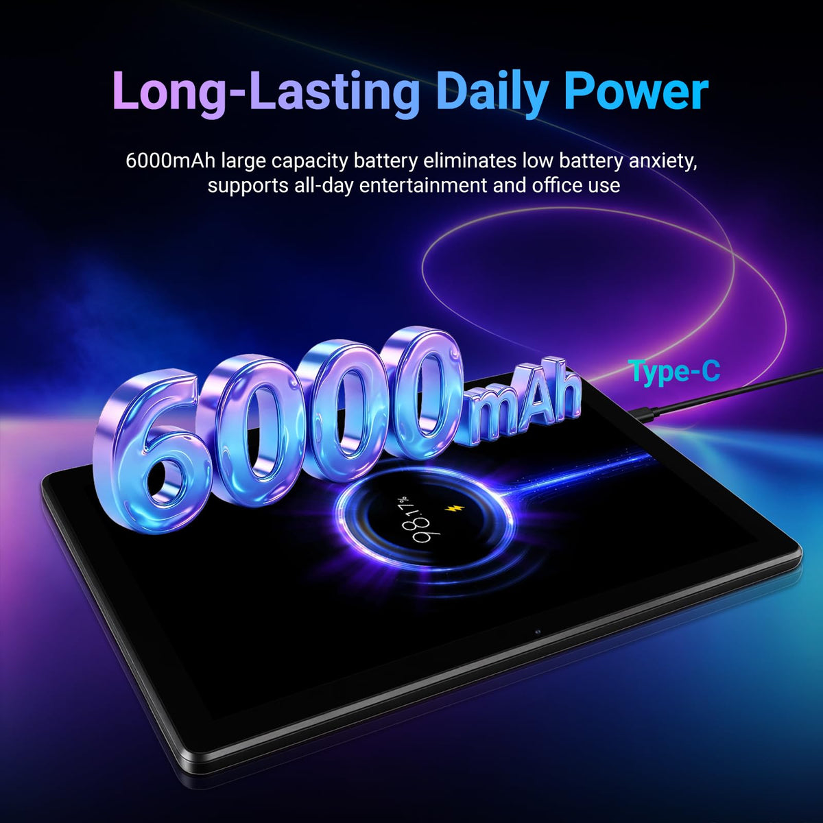 Android 16 Tablet, Octa-Core Tablet, 34GB RAM 128GB ROM 1TB Expand, HD IPS Touch Screen 10 inch Tablet, 6000mAh Battery, BT5.4 WiFi 6, 5+8MP Dual Camera, Black