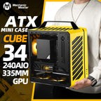 C34 Ultra-Compact ATX PC Case with Handle Yellow