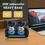 Bluetooth Speaker with 20W Deep Bass, Waterproof Wireless Outdoor Speaker with Colorful LED Lights, TWS Pairing, Loud Speaker for Party, Beach, Travel & Home (Black)