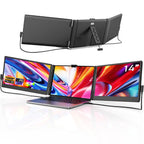 Laptop Screen Extender, 14" Ultra-Slim Triple Portable Monitor, 1080P FHD IPS Display, USB-C/HDMI Plug & Play, Monitor Extender for 13-17.3" Laptops, Mac/Windows/Chrome
