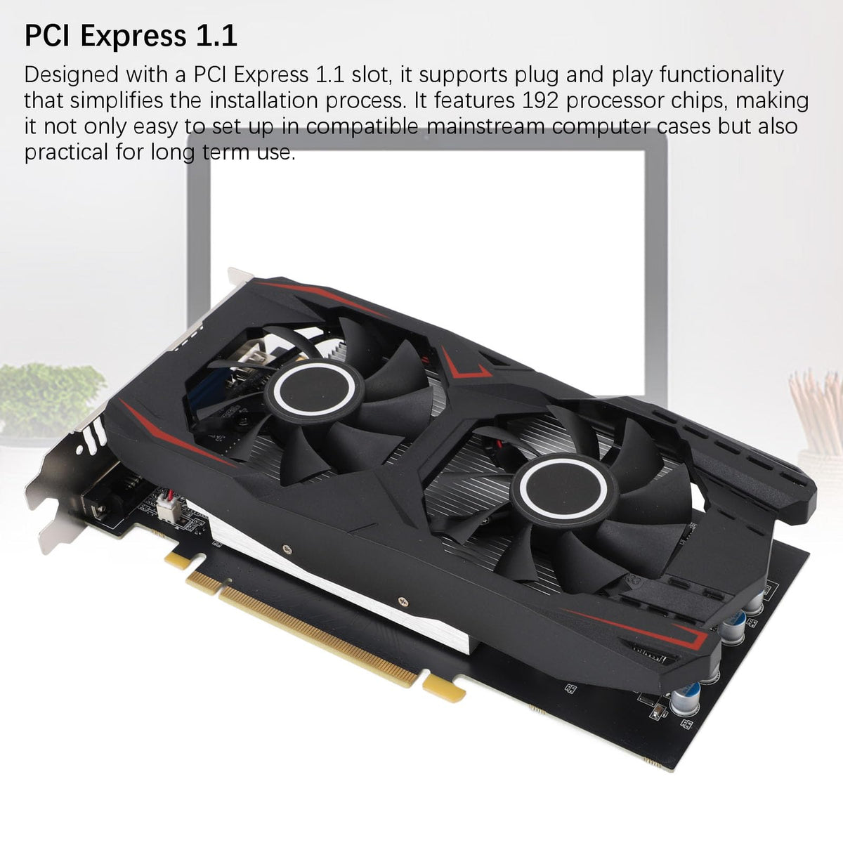 RX 550ti Low Profile Graphics Card 6GB, GDDR5, 192bit, VGA DVI D HDMI, Video Card for PC Gaming, 4K Support, Gaming Computer GPU, PCI Express X16