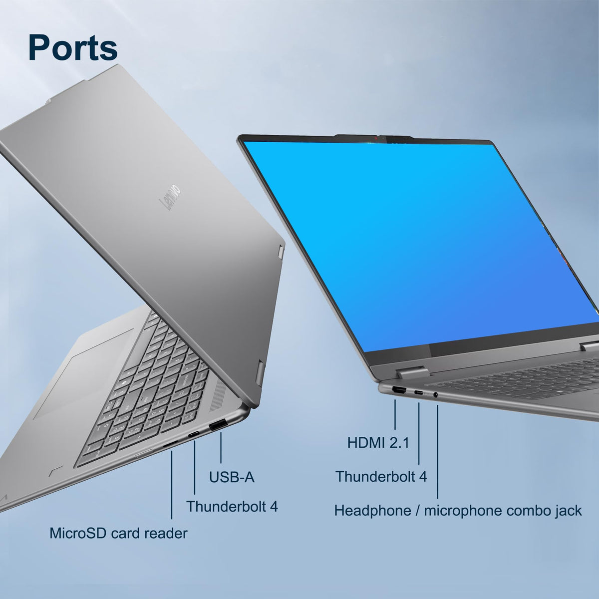 Lenovo Yoga 7 2-in-1 AI Laptop 16" WUXGA Touch Intel 8-core Ultra 7 256V (Up to 47 NPU Tops) 16GB DDR5 1TB SSD WiFi7 Fingerprint Backlit for Creator Business Professional Win11 Pro ICP Accessory