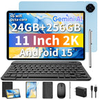 Android 15 Tablet with Keyboard - 11 inch Tablet with 24GB+256GB+2TB Expand