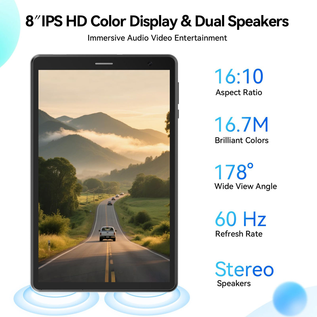 8 Inch Tablet Android 15 Tablet with Sim Card Slot Uncloked Cellular Phone with 4G LTE Octa Core 12GB RAM 64GB ROM 2TB TF Expandable Tableta with Case
