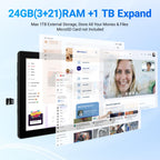 Tablet, 10.1" Android 16 Tablet, 24GB RAM 64GB ROM 1TB Expand