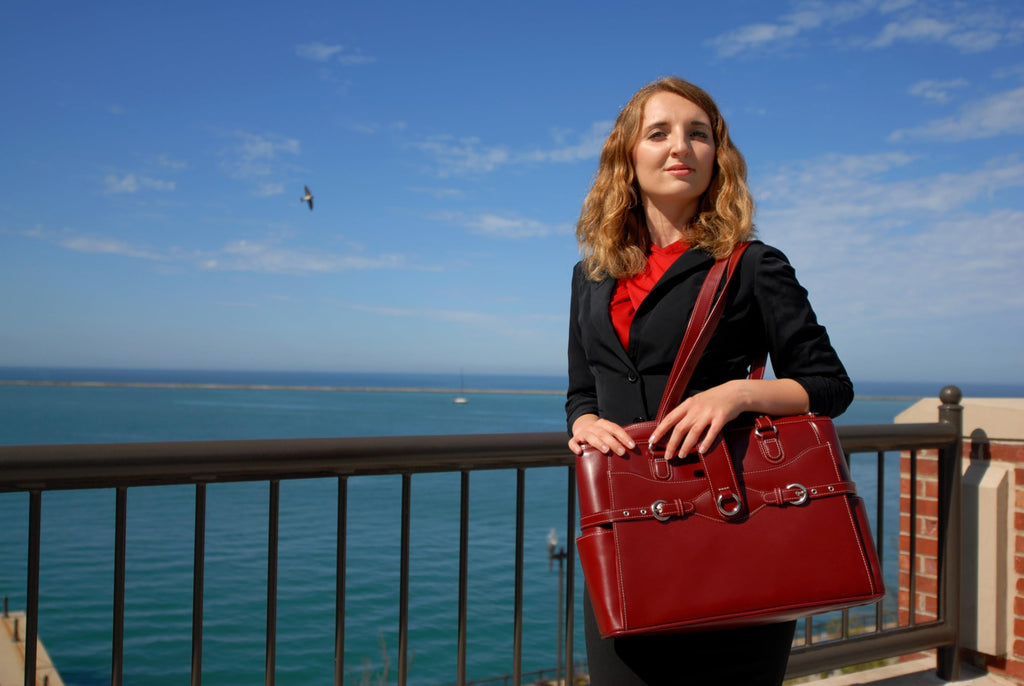 McKlein 15" Leather Ladies' Laptop Briefcase- WILLOW SPRINGS