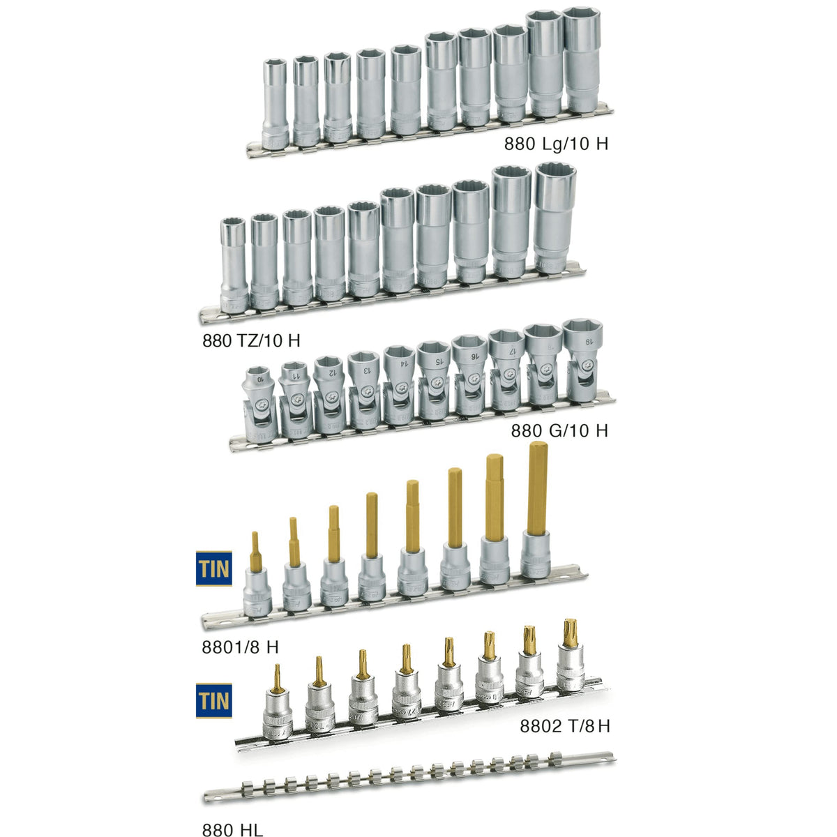 Hazet 880LG/10H Hexagon 3/8" 10Piece Socket Set