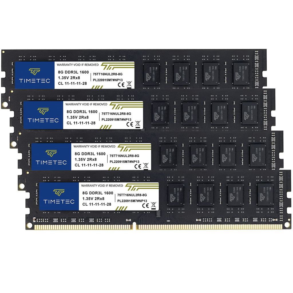 Timetec 80GB KIT(10x8GB) DDR3 1600MHz (DDR3-1600) PC3-12800 (PC3-12800U) Non-ECC Unbuffered 1.5V CL11 2Rx8 Dual Rank 240 Pin UDIMM Desktop PC Computer Memory RAM(SDRAM) Module Upgrade