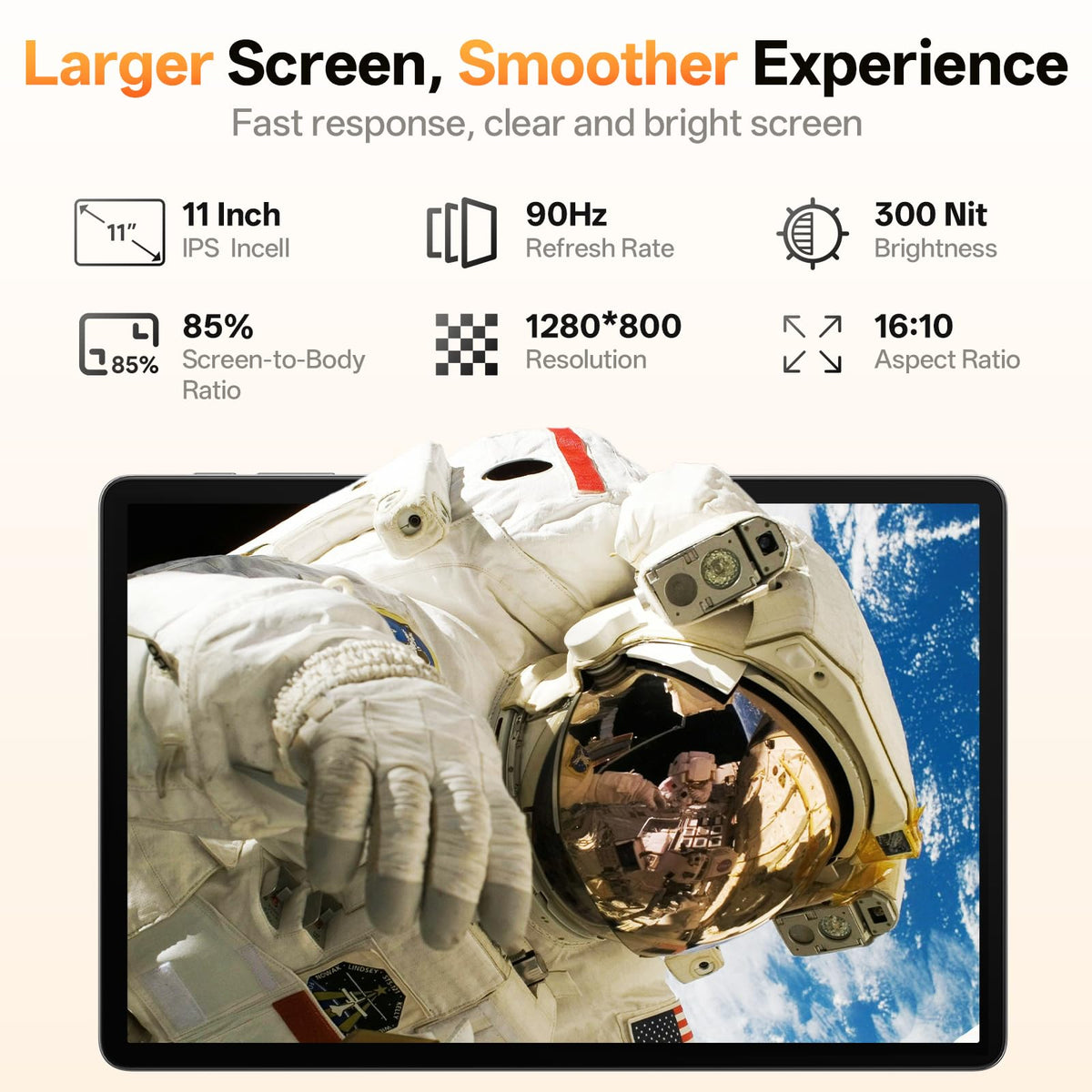 Android 16 Tablet 11 Inch, Octa-core 20GB RAM + 128GB ROM 1TB Expand, Gray