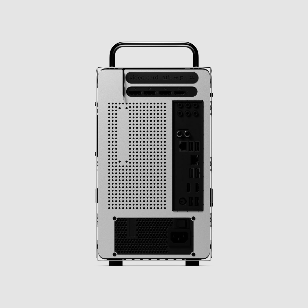 teenage engineering Computer-1 mini-ITX PC Computer case Chassis with Powder Coated Aluminum, Chrome Metal Handles, and Dual-Slot GPU, Small Form Factor, Compatible with SFX Power Supply (Aluminum)
