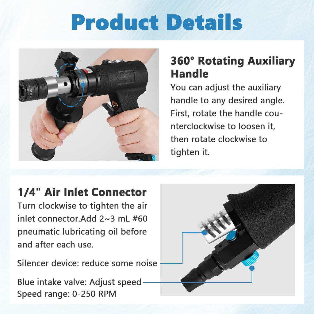 MXBAOHENG Pneumatic Tapping Machine w/ 4pcs ANSI Collets