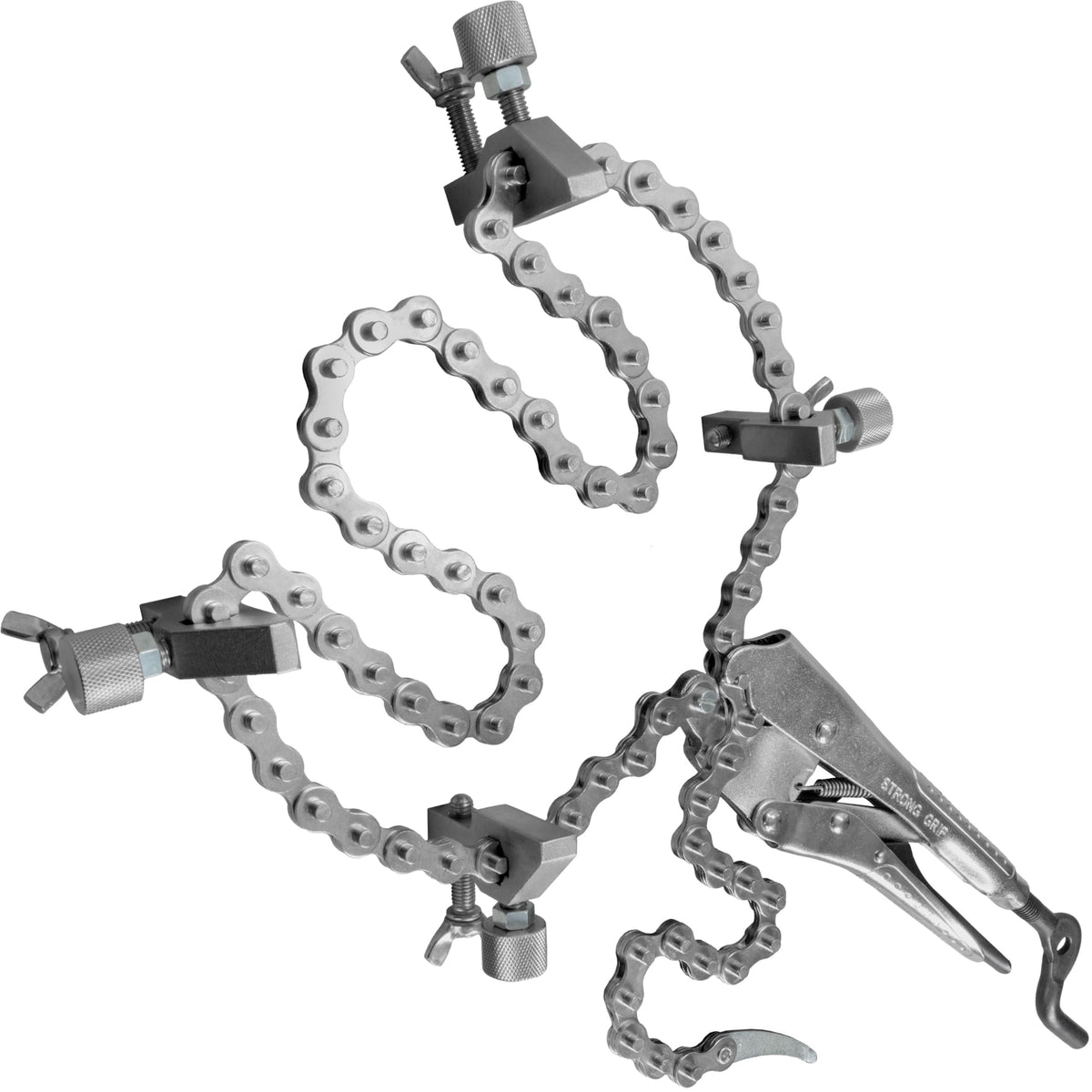 Strong Hand Tools The Python Pipe Alignment Chain Pliers, 14 in. Max Pipe Diameter, 48 in. Chain, Stainless Steel Contacts, 360° Weld Access, PCA2048