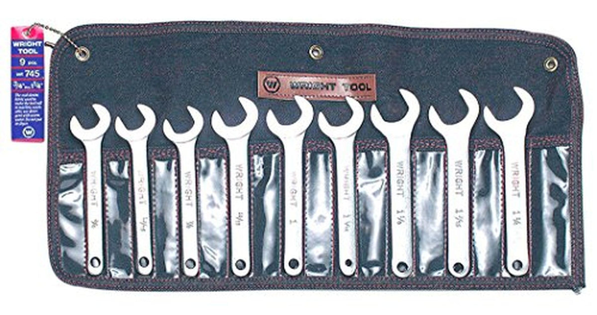 Wright Tool 745 Service Wrench Set, 3/4" - 1-1/4" (9-Piece),Silver