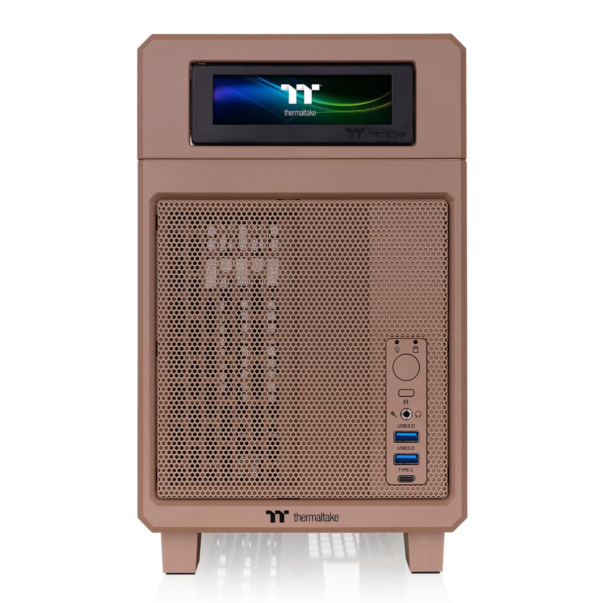 Thermaltake TR100 SFF Chassis; mITX Support; 18.9 Liters; PCIe 4.0 Riser Cable Included; 360mm GPU Clearance; 280mm Radiator Support; Removable PCIe Bracket; Gravel Sand; CA-11A-00SGNN-00