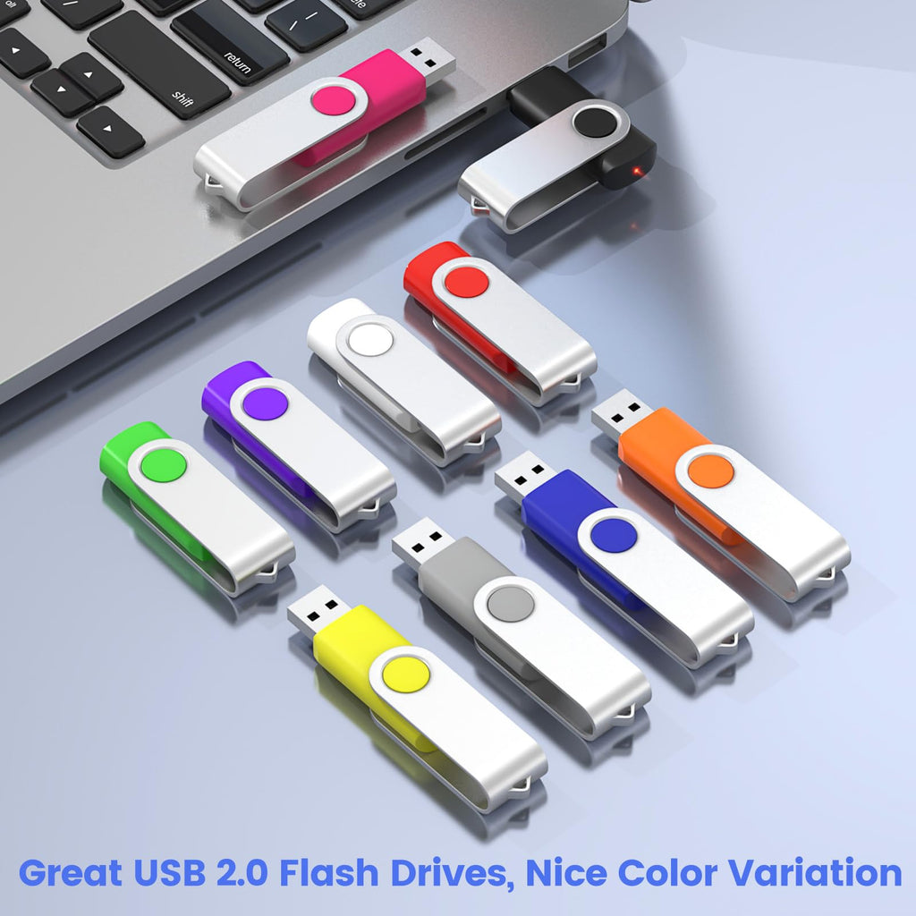 128MB Flash Drive 100 Pack, USB 2.0 Memory Stick with Lanyards