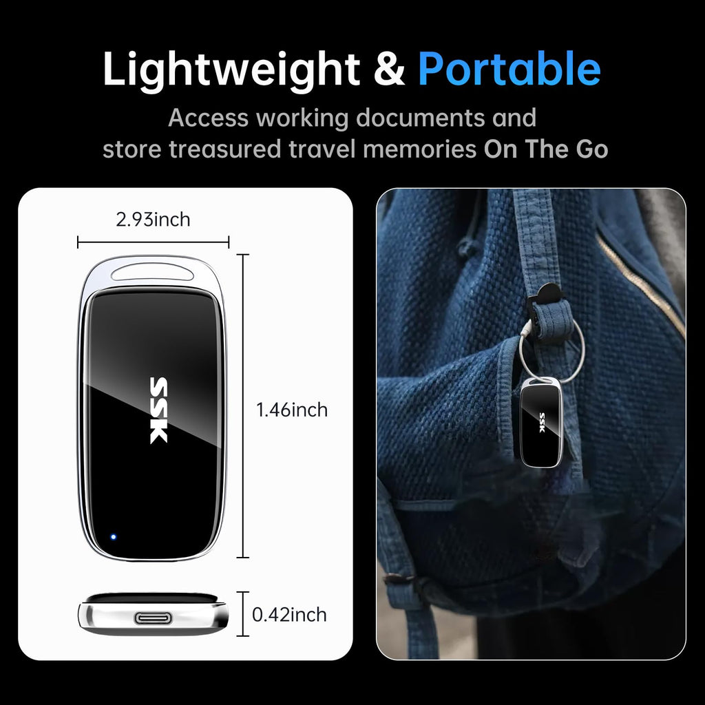 SSK 1TB Portable SSD External Solid State Hard Drive USB3.2 Gen2x2 20Gbps