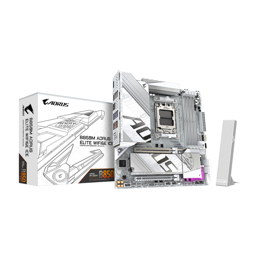 GIGABYTE B650 AORUS Elite AX AMD AM5 ATX Motherboard, Support Ryzen 9000/8000/7000 Series, DDR5, 14+2+1 Power Phase, PCIe 5.0 M.2, USB-C 3.2 Gen 2, WIFI6E, 2.5GbE, EZ-Latch, Q-Flash, RGB Fusion
