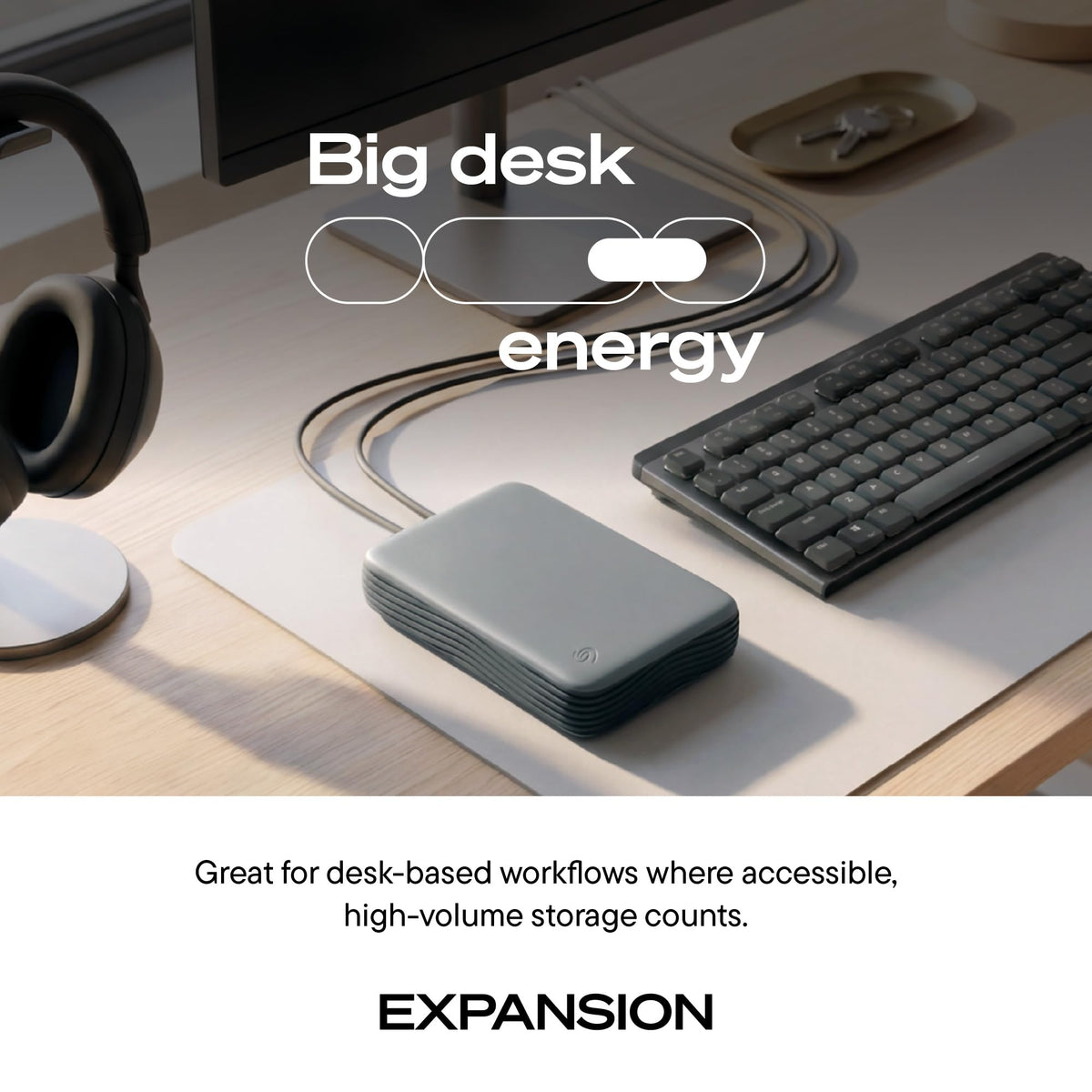 Seagate 8TB Expansion Desktop Hard Drive | MicroB to USB-C (STNP8000400)