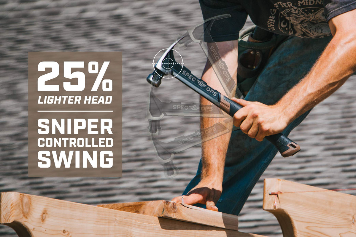 Spec Ops Tools Framing Hammer for Carpentry & Demolition, Magnetic Nail Holder, Rip Claw, Milled Face, 22 Oz (Pack of 12)