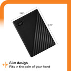 WD 4TB My Passport, Portable External Hard Drive, Black, Backup Software with Defense Against ransomware, and Password Protection, USB 3.1/USB 3.0 Compatible - WDBPKJ0040BBK-WESN