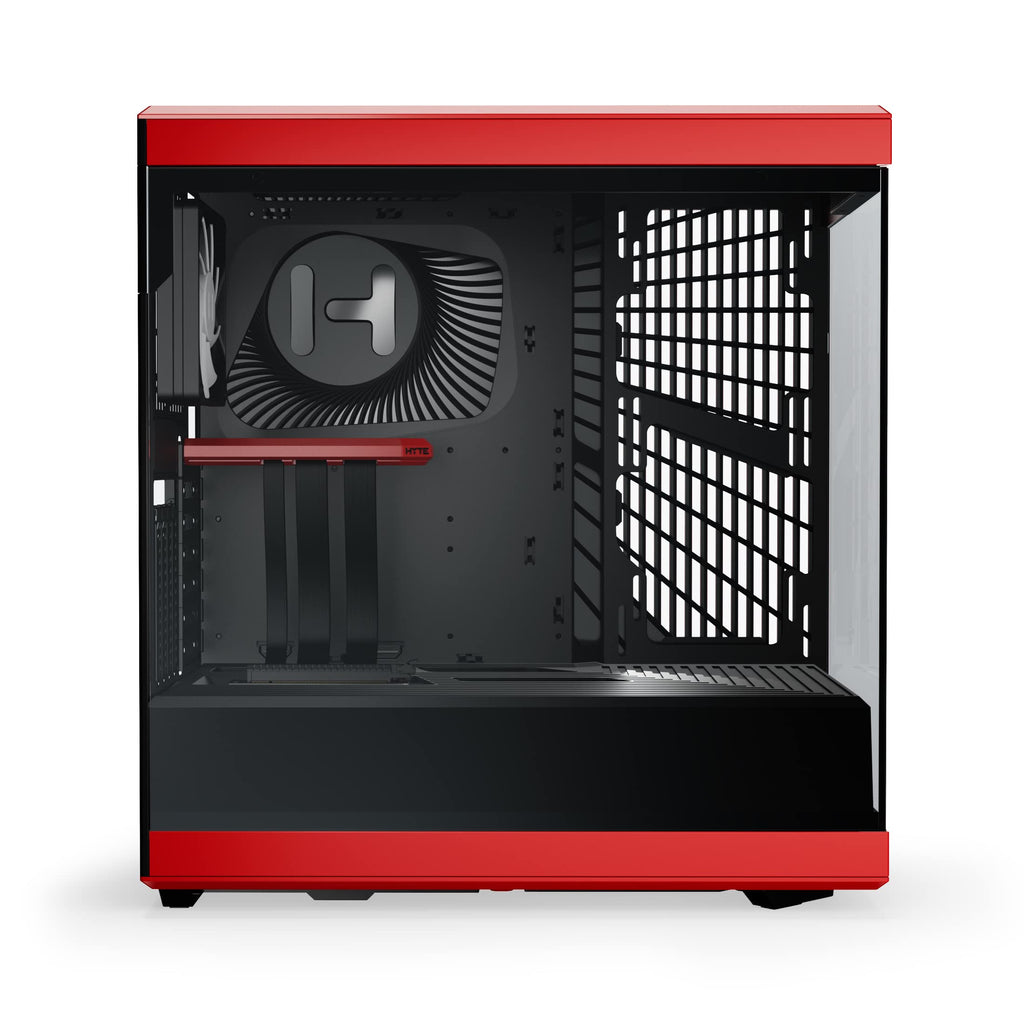 Hyte Y40 Modern Aesthetic Panoramic Tempered Glass Mid-Tower ATX Computer Gaming Case with PCIE 4.0 Riser Cable Included, Red (CS-HYTE-Y40-BR)
