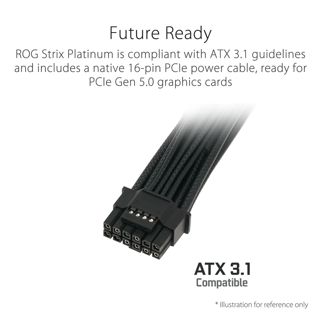 ASUS ROG Strix 1000W Platinum (Fully Modular Power Supply, 80 Plus Platinum Certified, ATX 3.1, Cybenetics Lambda A+, GaN MOSFET, GPU-First Intelligent Voltage Stabilizer, 10-Year Warranty)