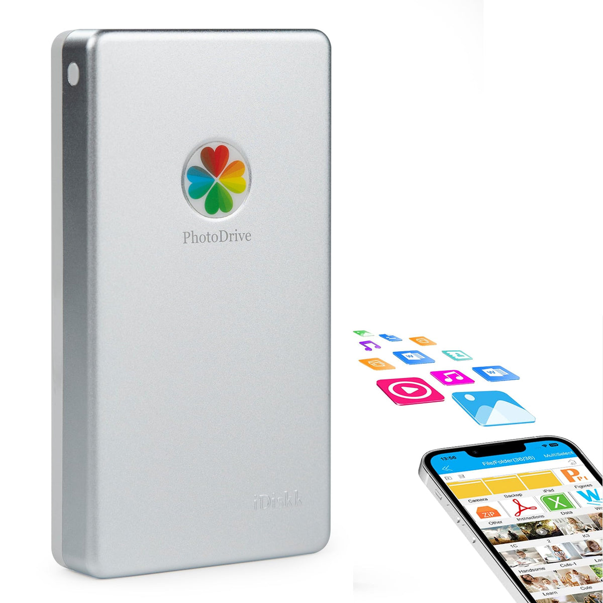iDiskk APPL-e Certified 1TB External Hard Drive for iPhone,Auto Backup Data