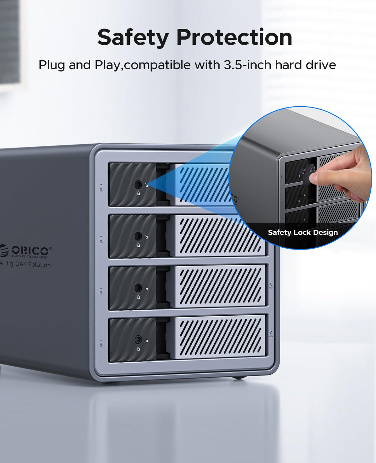 ORICO 4-Bay Aluminum USB 3.0 External Hard Drive Enclosure Case