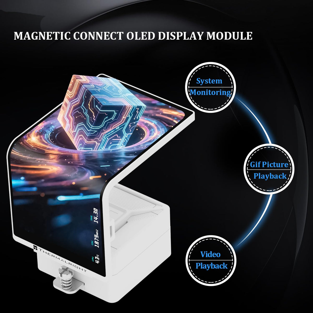 Thermalright Levita Vision 360 ARGB White CPU Water Cooler,6.67-in Magnetic Curved Screen with 2400x1080 Resolution,Building Block Splicing Fan-2000RPM,CPU Cooler for AM4/AM5, Intel lga1700/1851