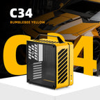 C34 Ultra-Compact ATX PC Case with Handle Yellow