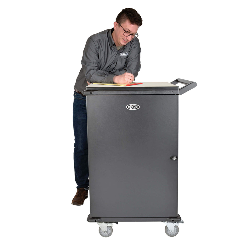 Tripp Lite 48-Port AC Mobile Charging Cart Storage Station for Chromebooks, iPads, Laptops, Tablets, Black (CSC48AC)