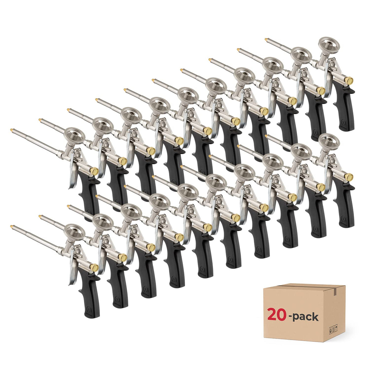 Expanding Foam Spray Gun 20 Pack | PU Applicator for Dispensing Seal, Insulation, Filling, Caulk, Windows & Doors, Fire Block, Subfloor Adhesive | PT-0603-20