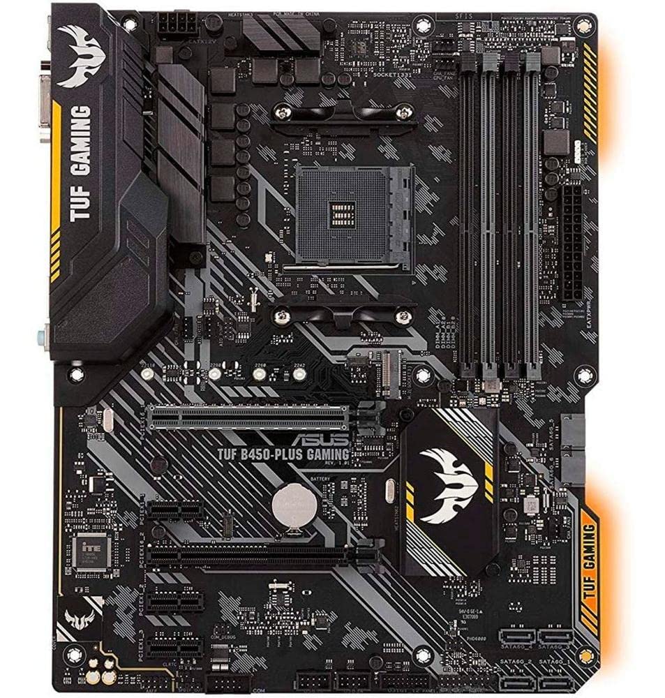 ASUS TUF B450-Plus Gaming Motherboard (ATX) AMD Ryzen 2 AM4 DDR4 HDMI DVI M.2