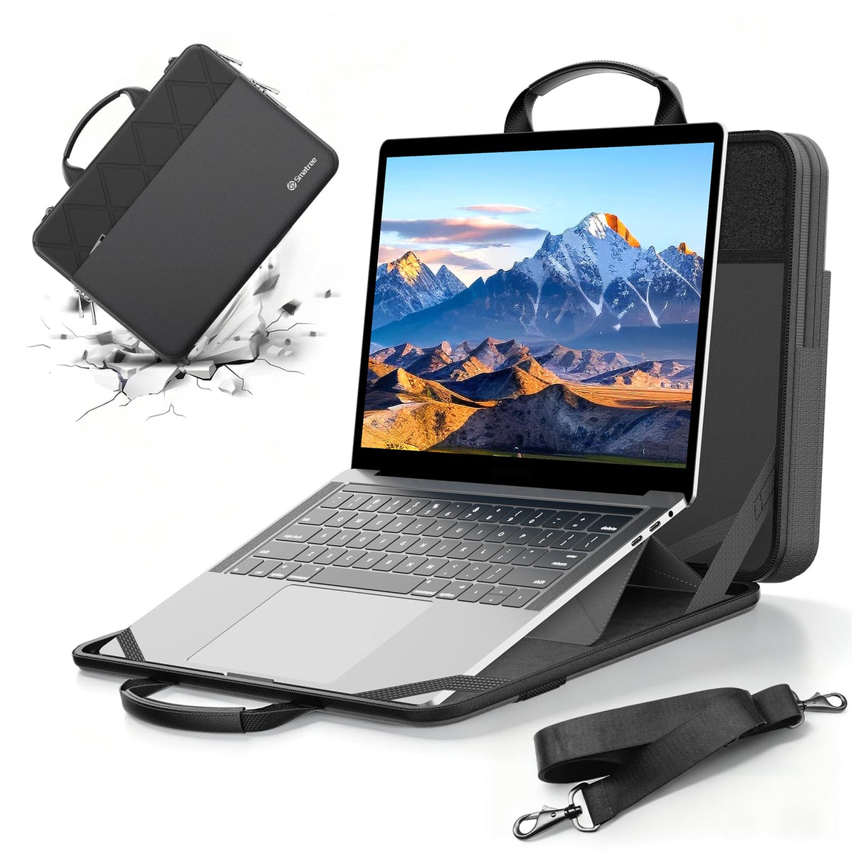 Smatree EX04 15-16 Inch Laptop Shoulder Bag Case,withHard-Shell&Soft Pocket
