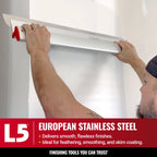 LEVEL5 Drywall Skimming Blade Set | 10, 16 & 24 Inch Skimming Blades, 37-63 Inch Extension Handle | Aluminum Body & Stainless Steel Blade | For Smoothing Walls and Ceilings | 5-440