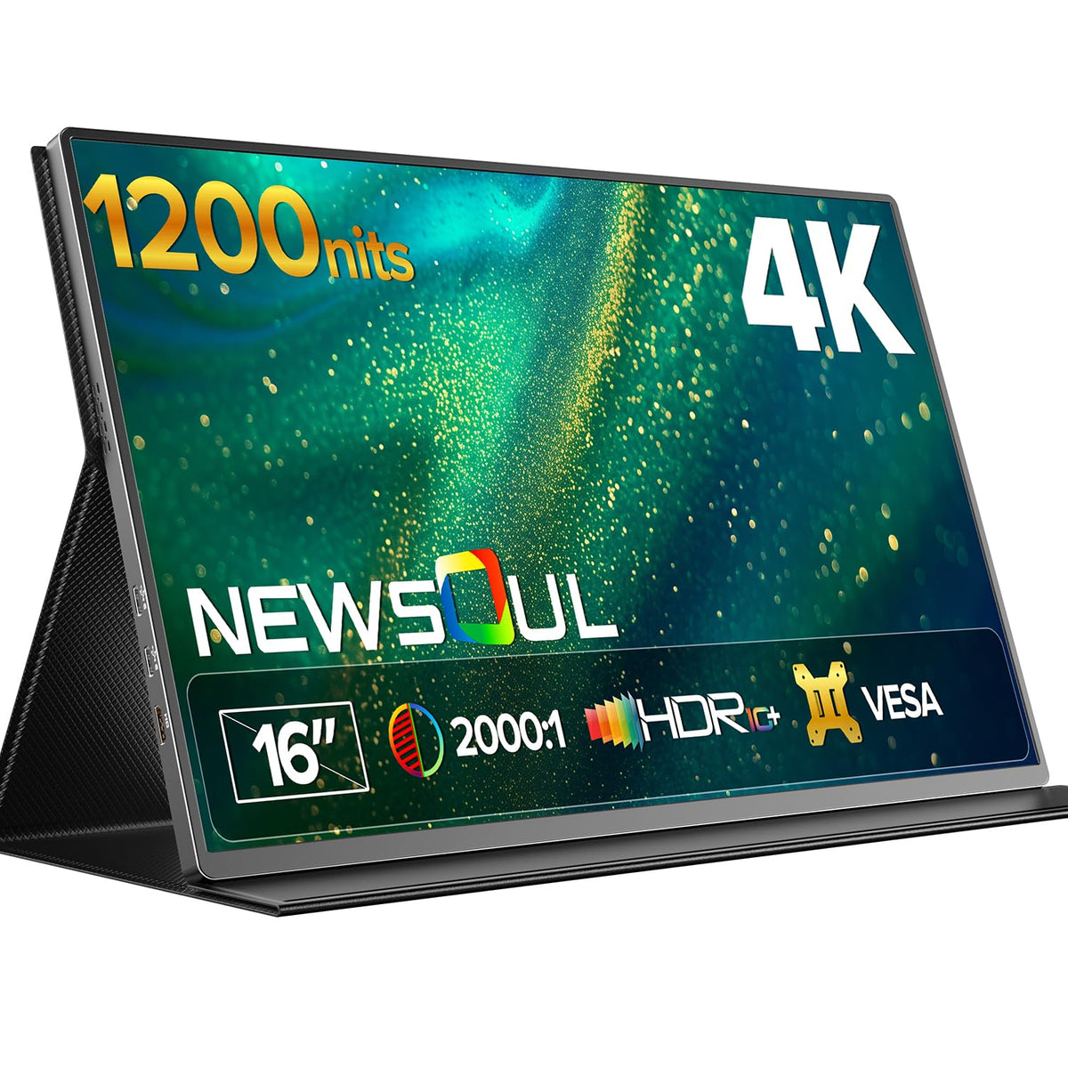 21.5'' Large Portable Monitor for Laptop 100Hz Ultra-Fast IPS Gaming Monitor, QLED 125%sRGB | 2000:1 Contrast | Built-in Stand, Speaker and VESA, USB-C HDMI Second Screen Efficient Work Gaming