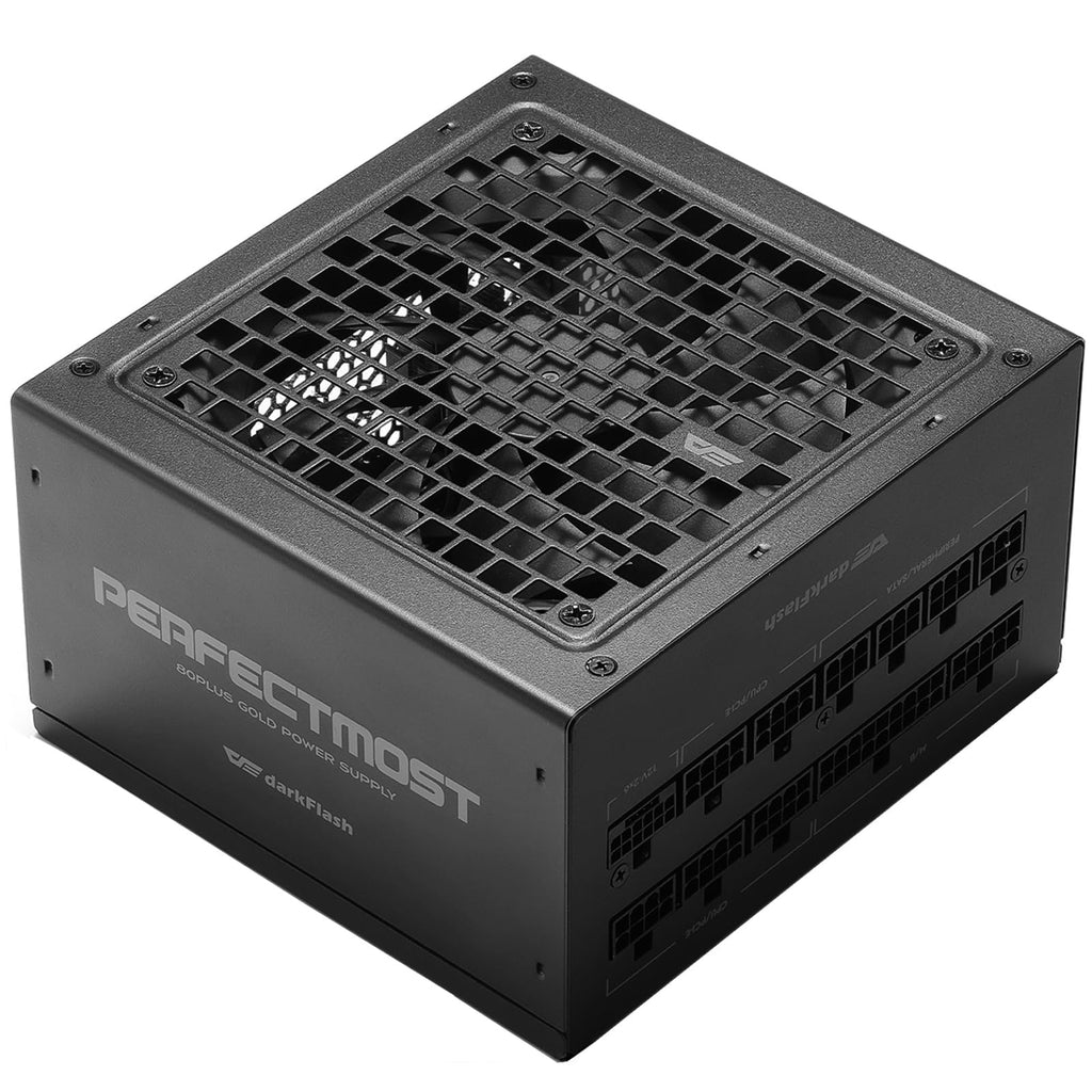 darkFlash PMT1250 Fully Modular Power Supply ATX 3.1& PCIe 5.1 Ready, 12VHPWR Cable Included, 100% Japanese 105°C Capacitors, 80 Plus Gold Gaming PSU, Compact 150mm Size, 5 Year Warranty(Black)