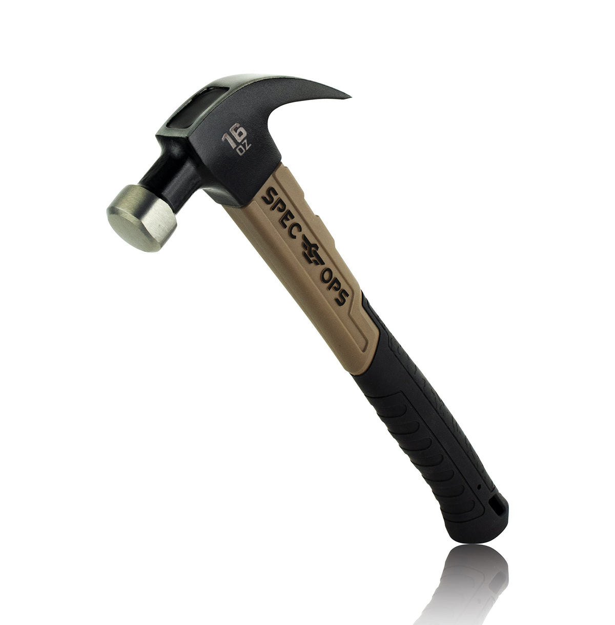 Spec Ops Tools, Fiberglass Hammer, 16 Inch, Soft Mallet Cap, Shock-Absorbing Grip, 3% Donated to Veterans, 20 Oz (Pack of 12)